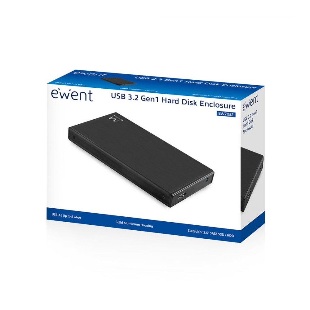 BOX EWENT HD/SSD SATA 2,5 USB TYPE A 3.1 Gen1, alluminio