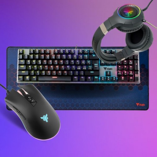 KIT GAMING ITEK - TASTIERA X10 + MOUSE G61 + MOUSE PAD XXL E1 + CUFFIE H430