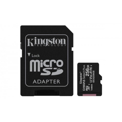 MICRO SD KINGSTON 256GB CON ADATT. CANVAS PLUS
