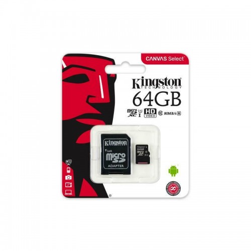 MICRO SD KINGSTON 64GB CON ADATT. CANVAS PLUS