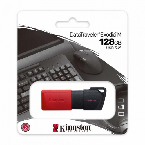 PEN DRIVE 128 GB USB A 3.2 KINGSTON EXODIA NERO/ROSSO