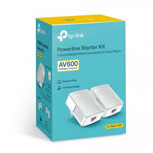 POWERLINE TP-Link PA411KIT 500 Mbit/s Collegamento ethernet LAN Bianco 2 pz