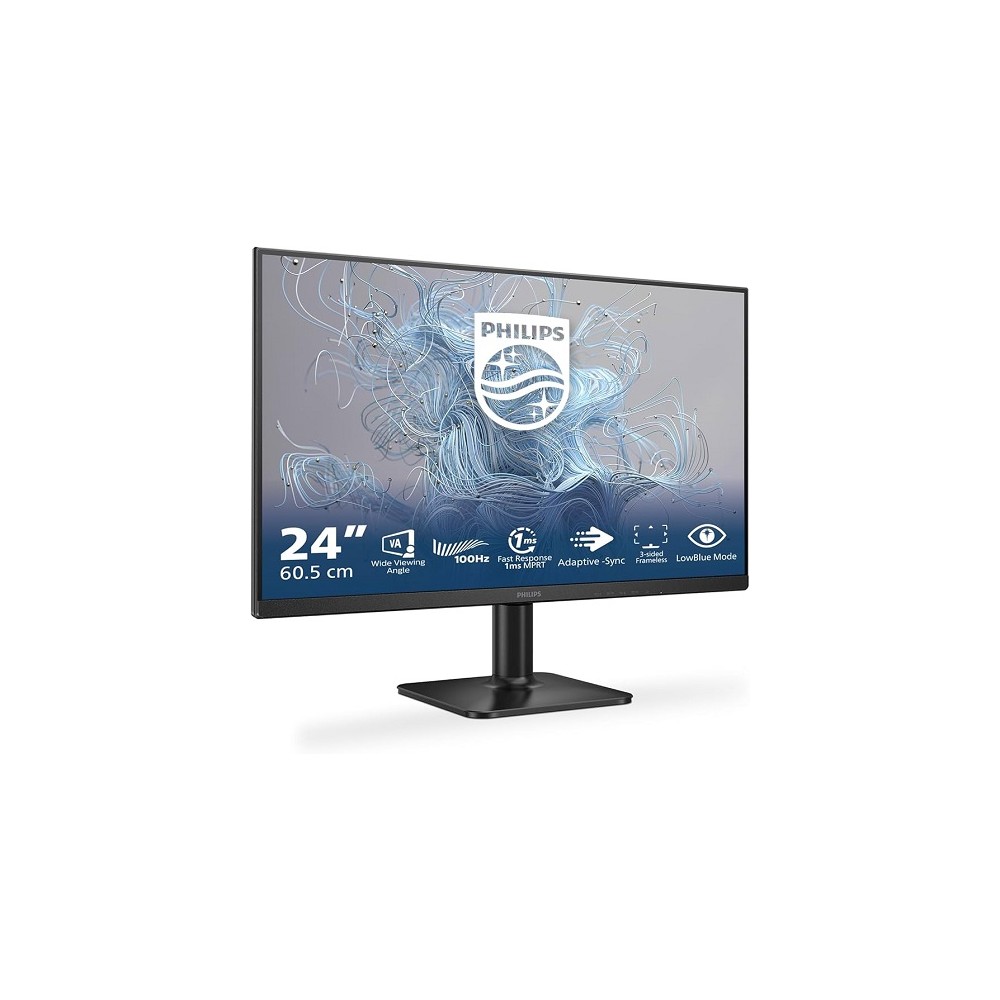 MONITOR PHILIPS 23,8 LED VA 16:9 FHD 1MS 250 CDM 100hz, VGA/HDMI