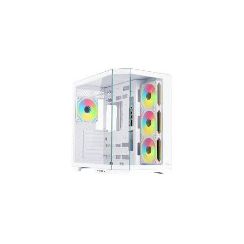 CASE DARK CAVE WHITE AKU ATX- 4x12cm ARGB fan- USB3- Type-C