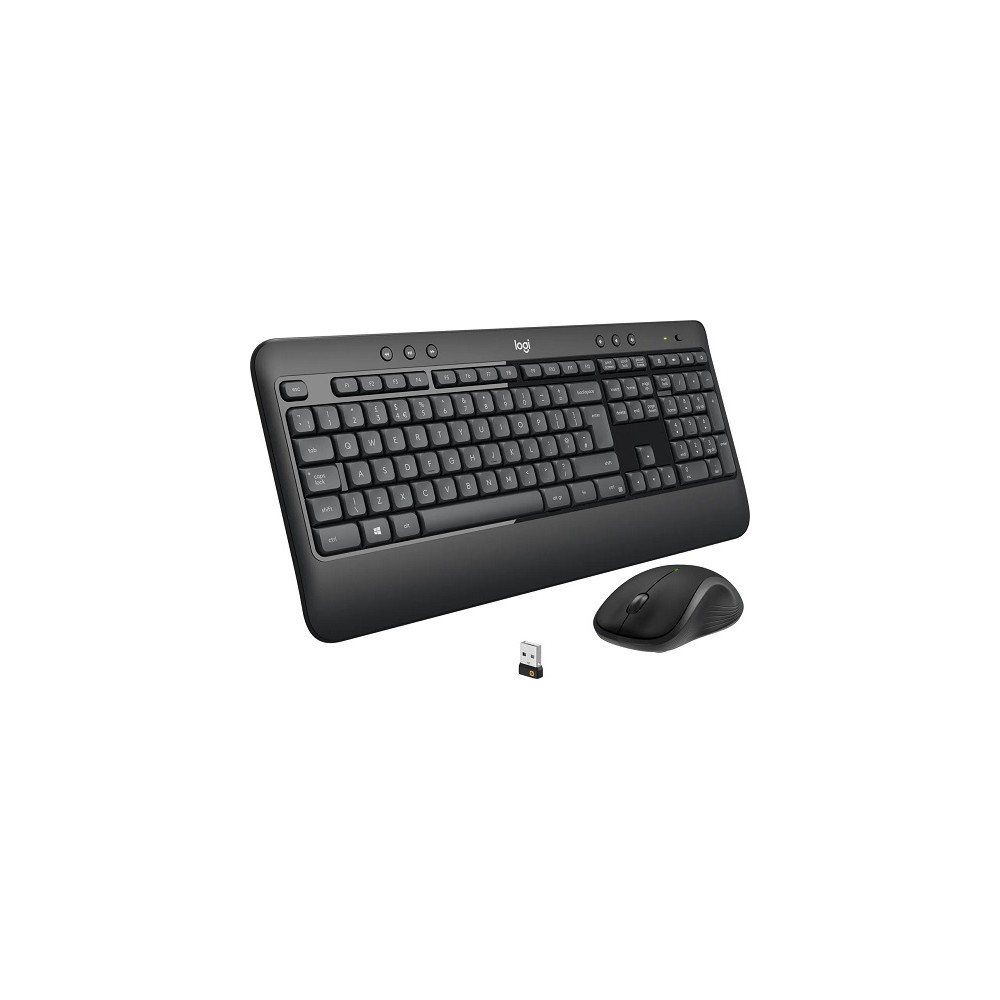 Logitech MK540 Advanced Combo Tastiera e Mouse Wireless per Windows, Ricevitore USB Unifying 2,4 GHz, Tasti di Scelta Rapida Mul