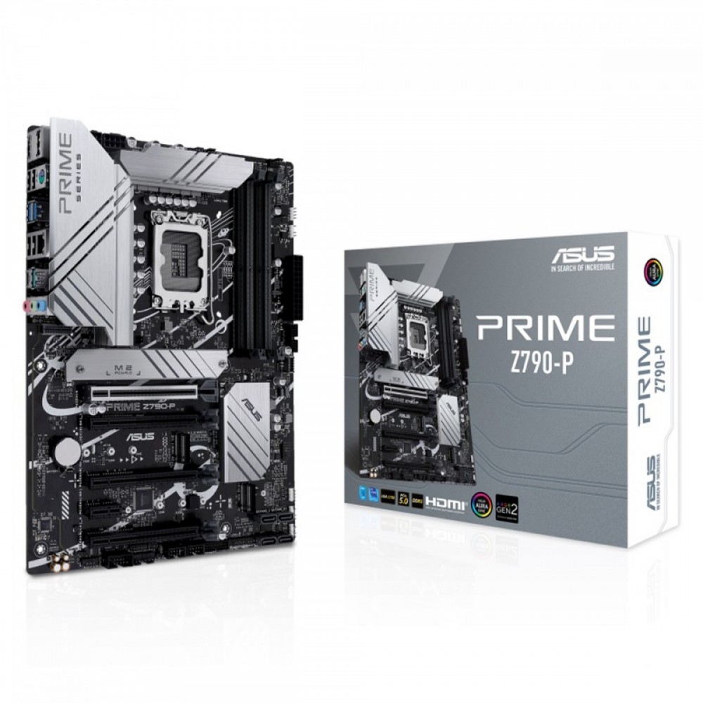 Scheda madre ASUS PRIME Z790-P ATX con socket LGA1700, chipset Intel Z790 e 4 slot DDR5 – vista frontale