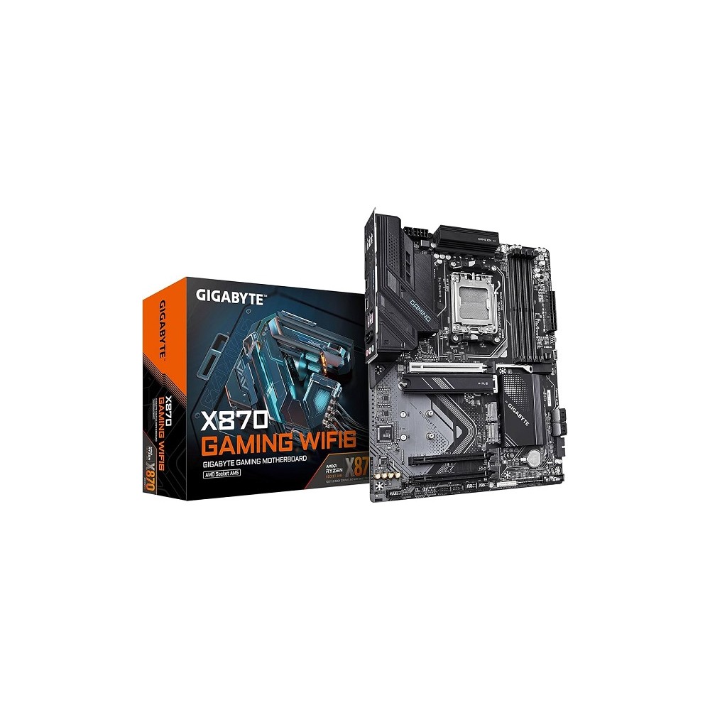 Scheda madre Gigabyte X870 GAMING WIFI6 ATX con socket AM5, chipset AMD X870, 4 slot DDR5 e scatola retail originale – PcSuit.it
