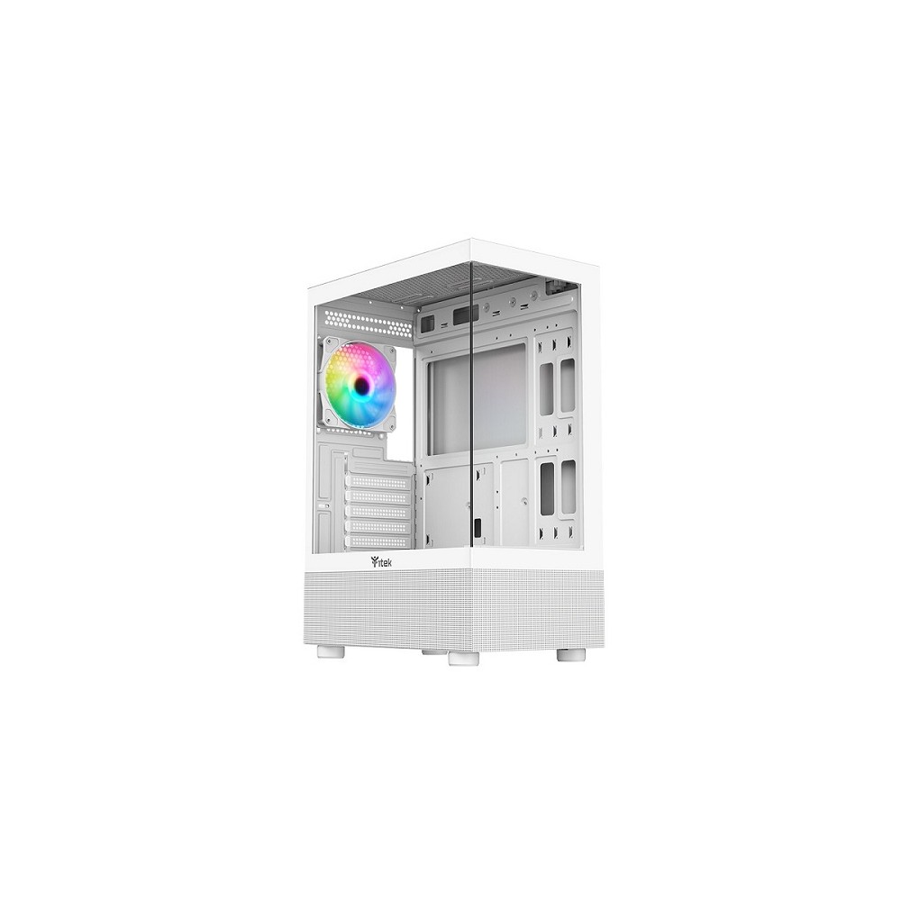 CASE ITEK SHOWBUI 33B - Gaming Tower ATX- 12cm ARGB fan- USB3- Side & Front Panel Temp Glass White