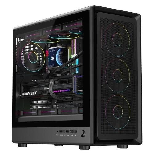 CASE ITEK MESHCORE 36B - Gaming Tower- ATX- 4x12cm ARGB fan- 2xUSB3- Type-C- Temp Glass Side Panel
