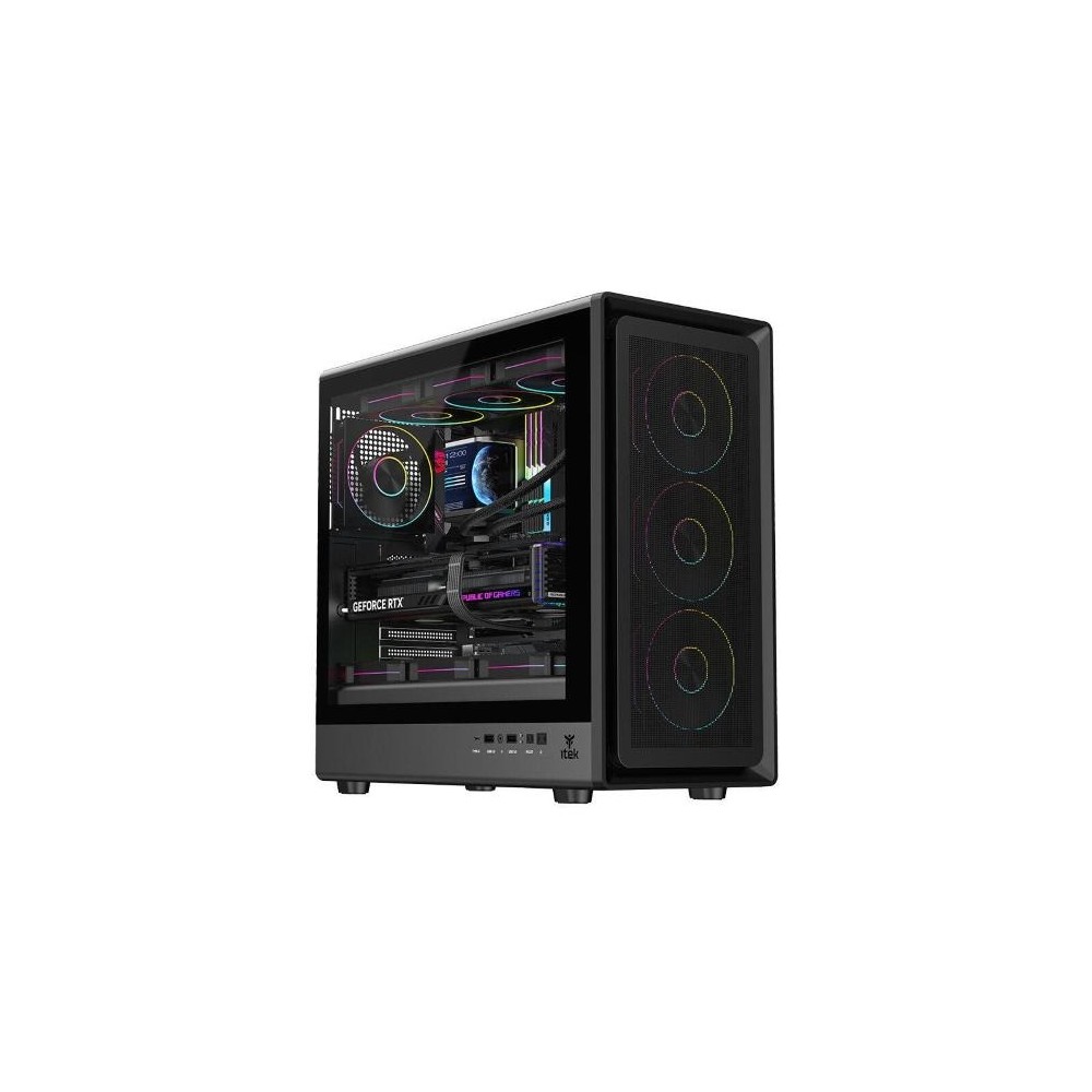 CASE ITEK MESHCORE 36B - Gaming Tower- ATX- 4x12cm ARGB fan- 2xUSB3- Type-C- Temp Glass Side Panel